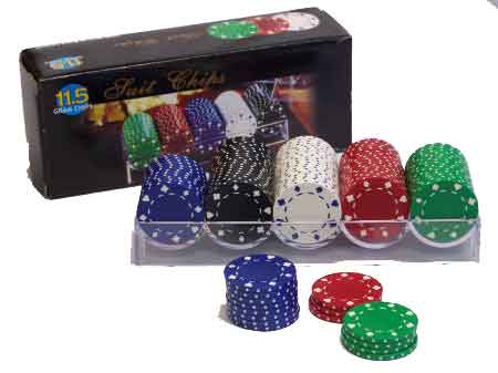 POKER CHIPS 100PC SUIT STYLE 11.5GM- Add aditional chips-0