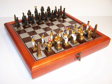 EgyptianTheme with 75mm pieces, 45cm Chess Set Board + Storage Box