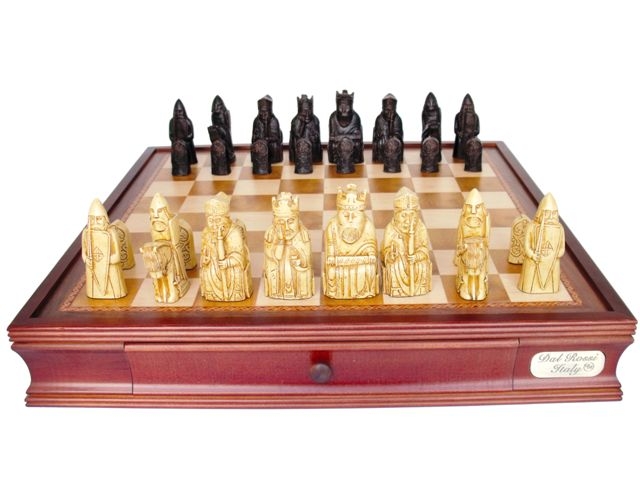 Dal Rossi Italy "Isle of Lewis" Chess Set with 20" Chessbox with drawers - 2029-0