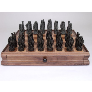 Dal Rossi Dragon (Resin) Chess Set on 15" Dal Rossi Chess Box - 2039DR-0
