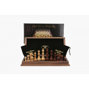 Dal Rossi Chess Set, folding, walnut, 18"-0