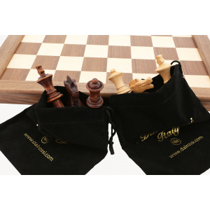 Dal Rossi Chess Set, folding, walnut, 18"-1248