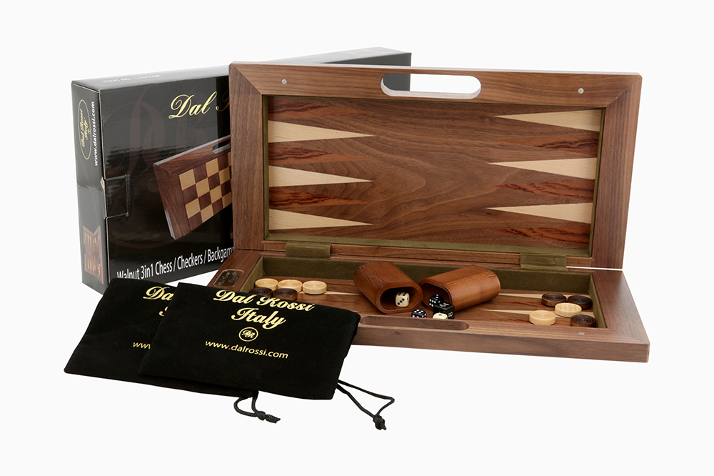 Dal Rossi Chess / Checkers / Backgammon,folding walnut, 16