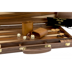 Dal Rossi Italy Backgammon, walnut, 15"-1359