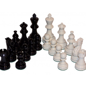 Chess Pieces - Classic Jaques Boxwood Black & White 85mm Wood Double Weighted