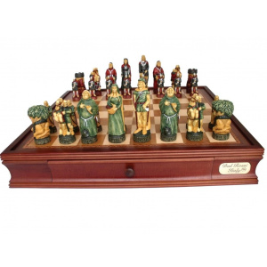 Dal Rossi Italy Robin Hood Chess Set with Drawers 20"