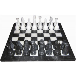 Chess set, Onyx, Black/White, 16"