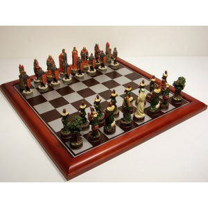 Hand Paint Chess Set - "Robin Hood" Theme with 75mm pieces, 45cm With Board