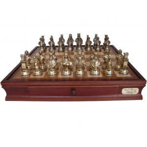 Dal Rossi Italy Medieval Warriors Chess Set with Drawers 20"