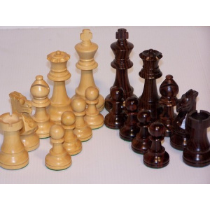 Chess Pieces - Classic JaquesBoxwood & Rosewood, 95mm Wood Tripple Weighted