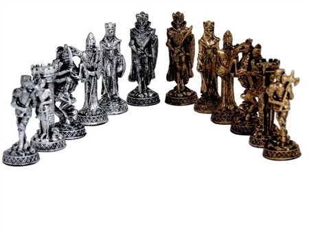Dal Rossi Italy, Medieval Pewter Chess Pieces (PIECES ONLY)