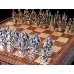 Dal Rossi Italy, Dragon, Pewter Chessmen ONLY