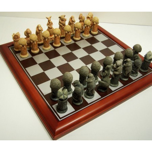 Hand Paint - Australiana Chess pieces 75mm pieces, Board Not Include