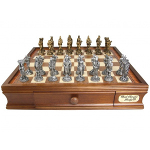 Dal Rossi Italy, Medieval Chess Set Pewter, 95mm