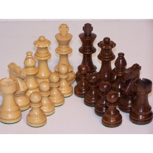 Chess Pieces - French lardy, Boxwood/Sheesham85mm Wood Double Weighted"