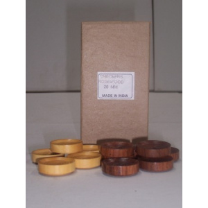 Checkers/draught pieces, Rosewood 28mm