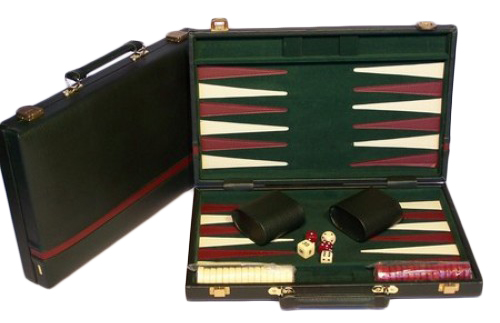 Backgammon, Green snakeskin,15