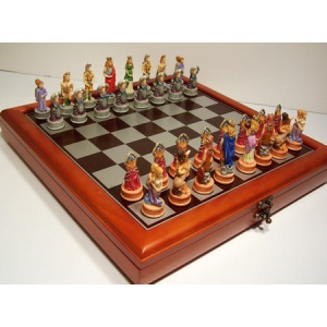 Hand Paint Chess Set - Zodiac (StarSigns)" Theme with 75mm pieces, 45cm Chess Set Board + Storage Box
