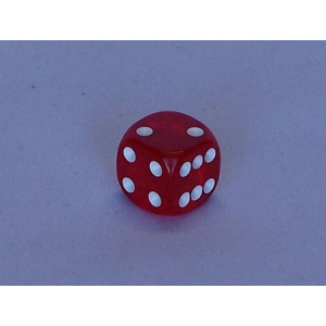 Dice - 12mm Coloured R/Corners B/White