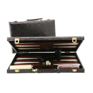 Backgammon, available in Black alligator skin 18" brown in photo no longer available -0