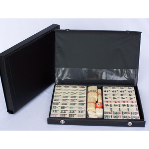 Mahjong, black vinyl case, with sticks 32cm