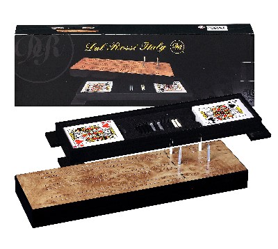 Dal Rossi Cribbage Wood / comes with two packs of playing cards -0