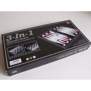 Magnetic Games - 3 in 1 Magnetic Chess/Checkers 14"