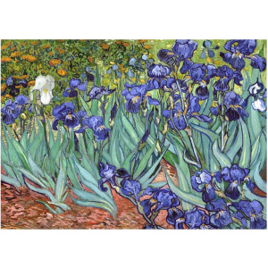 1000pc Jigsaw - Irises (Made From High Quality European Blue Board)-0