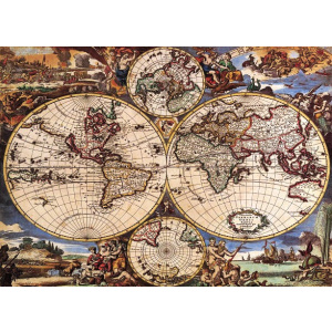 1000pc Jigsaw - The World Map (Made From High Quality European Blue Board)-0