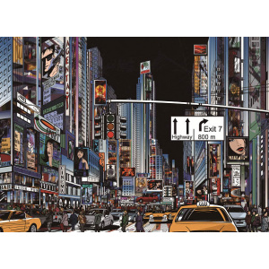1000pc Jigsaw - New York Times Square (Made From High Quality European Blue Board))-0