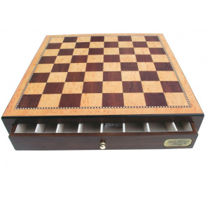 Dal Rossi Chess Box with Drawers 18" (Walnut Finish) CHESS BOX ONLY, NO PIECES - 2277DRBOX-0