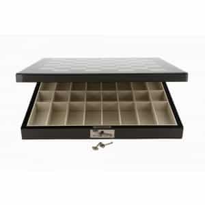 Dal Rossi Italy Carbon Fibre Shiny Finish Chess Box 20” with compartments-1170