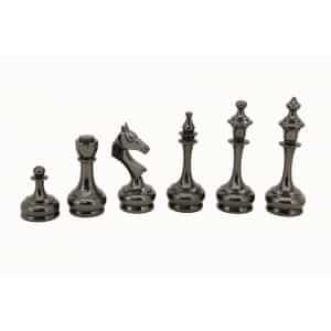 Dal Rossi Chess set on box 16" chess box with Brass Cap Staunton-1285