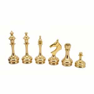 Dal Rossi Chess set on box 16" chess box with Brass Cap Staunton-1286