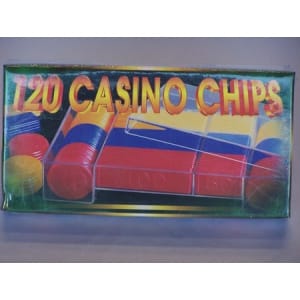 Casino Chips & Accessories - Casino chips, economy, boxed, 120pc-0