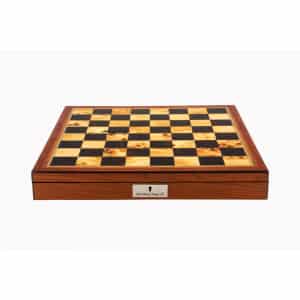 Dal Rossi Chess set Staunton Metal Walnut Finish Chess Box 16” with compartments-1411
