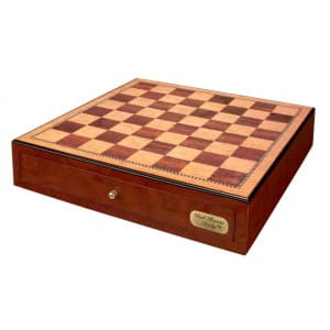 Dal Rossi Chess Box with Drawers 18" (Mahogany Finish) CHESS BOX ONLY, NO PIECES - 2288DRBOX-0