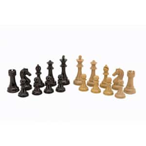 Dal Rossi Italy Dark Red and Box wood Finish Chess Set on Carbon Fibre Shiny Finish Chess Box 20” with compartments Product code: L2066DR-1383