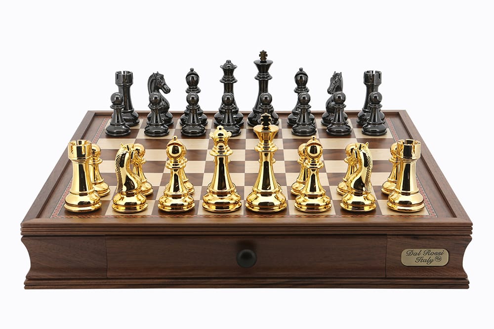 Dal Rossi 50cm Chess set- L3116DR PLEASE NOTE CHESS PIECES ARE GOLD AND SILVER-0
