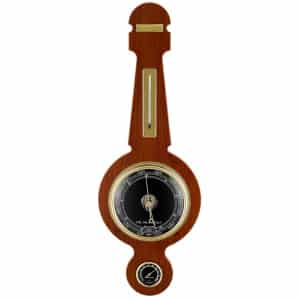 Del Milan Banjo Barometer, Thermometer, Hygrometer, Teak Finish Large Size-0
