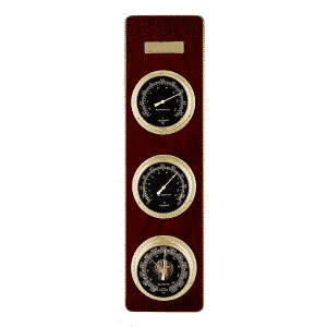 Del Milan 3 in 1 Weather Station, Barometer, Thermometer, Hygrometer, Mahogany Finish-0