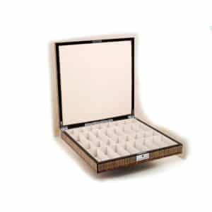 Dal Rossi Italy Chess Box Mosaic Finish 20" with compartments with Gold and Silver Titanium Finish 101mm Double Weighted Chess Pieces PLEASE NOTE CHESS PIECES ARE GOLD AND SILVER-2052