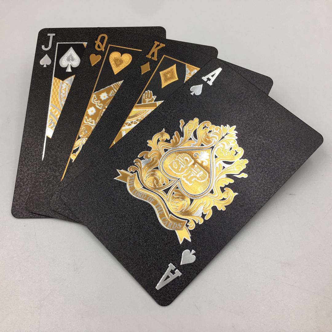 Dal Rossi Italy Luxury Black Playing Cards and Gold & Silver Plated writing.-0