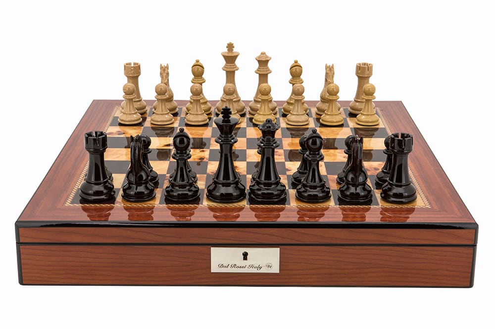 Dal Rossi Chess BOX ONLY With Two Drawers 20" Walnut Finish New 
